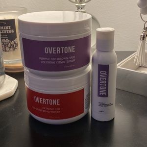 Overtone red and purple for brown hair